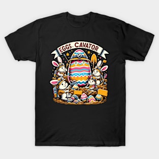 Eggscavator Crew Bunny Easter Egg Mining Operation Design T-Shirt